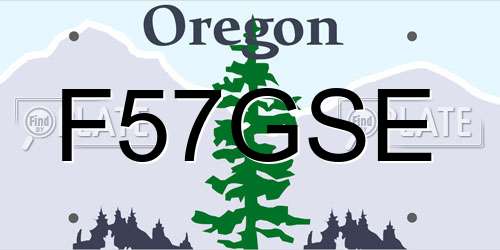 F57GSE Oregon License Plate