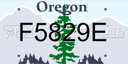F5829E Oregon License Plate