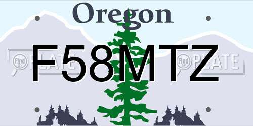 F58MTZ Oregon License Plate