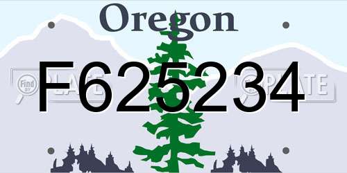 F625234 Oregon License Plate