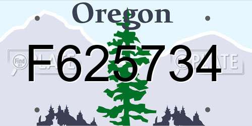 F625734 Oregon License Plate