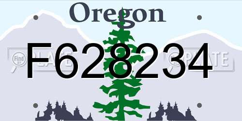 F628234 Oregon License Plate