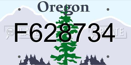 F628734 Oregon License Plate
