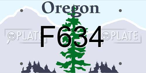 F634 Oregon License Plate