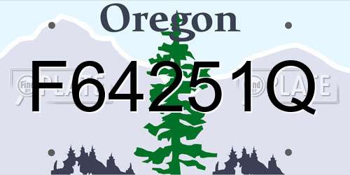 F64251Q Oregon License Plate