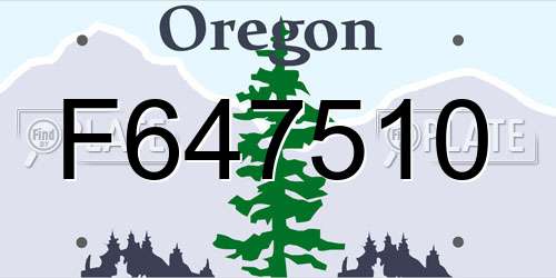 F647510 Oregon License Plate