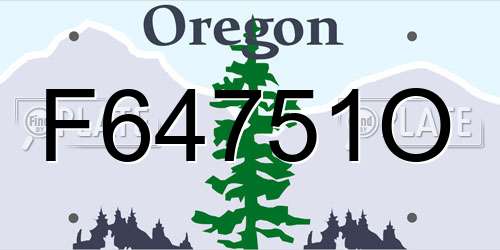 F64751O Oregon License Plate