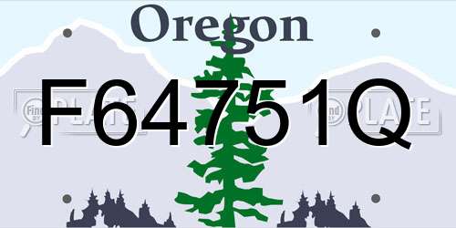 F64751Q Oregon License Plate