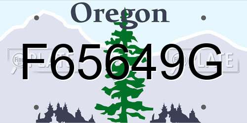 F65649G Oregon License Plate
