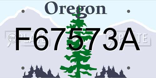 F67573A Oregon License Plate