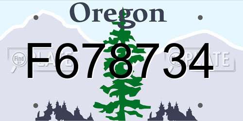 F678734 Oregon License Plate