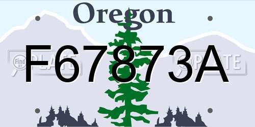 F67873A Oregon License Plate