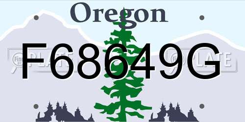 F68649G Oregon License Plate