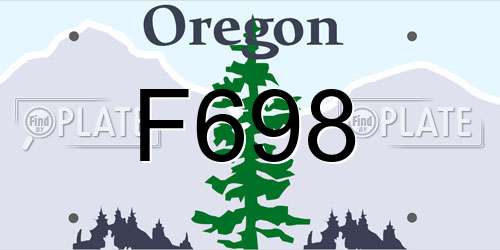 F698 Oregon License Plate