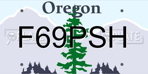 F69PSH Oregon License Plate