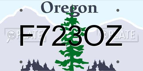 F723OZ Oregon License Plate