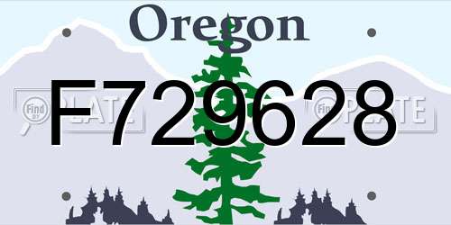 F729628 Oregon License Plate
