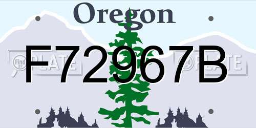 F72967B Oregon License Plate