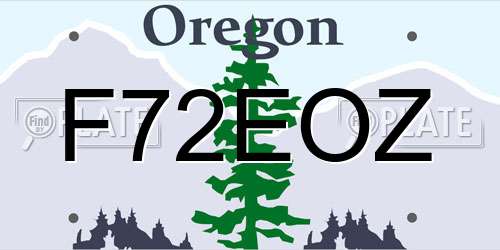 F72EOZ Oregon License Plate