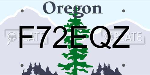 F72EQZ Oregon License Plate