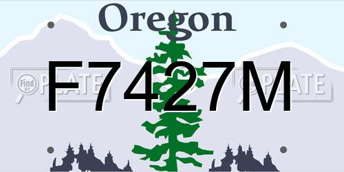 F7427M Oregon License Plate