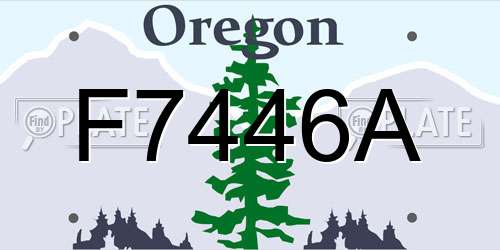 F7446A Oregon License Plate