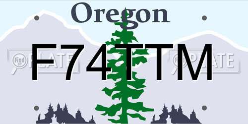 F74TTM Oregon License Plate