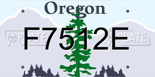 F7512E Oregon License Plate