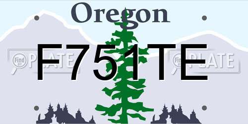 F751TE Oregon License Plate
