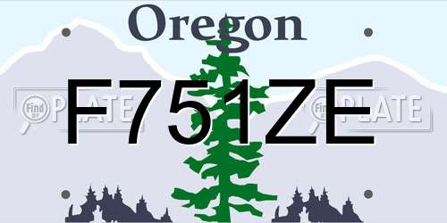 F751ZE Oregon License Plate