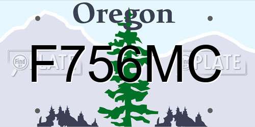 F756MC Oregon License Plate