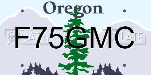 F75GMC Oregon License Plate