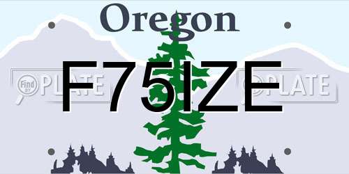 F75IZE Oregon License Plate