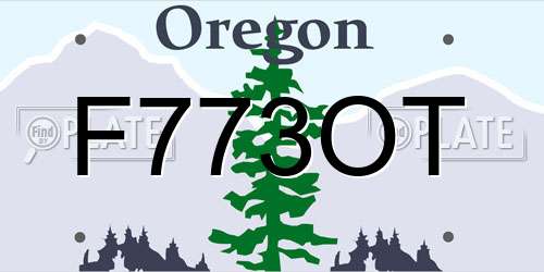 F773OT Oregon License Plate