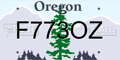 F773OZ Oregon License Plate