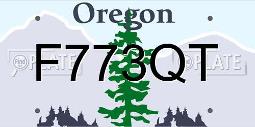 F773QT Oregon License Plate
