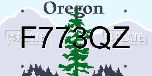 F773QZ Oregon License Plate