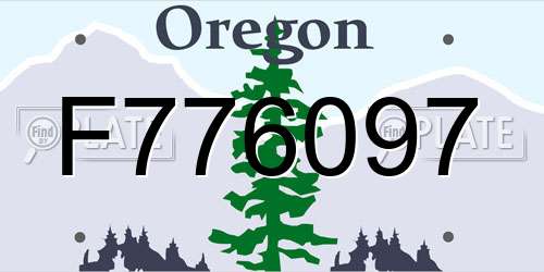 F776097 Oregon License Plate