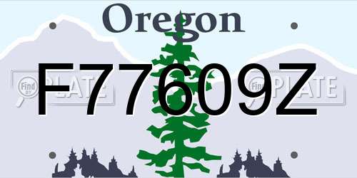 F77609Z Oregon License Plate