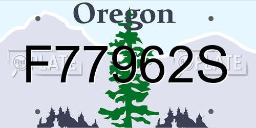 F77962S Oregon License Plate