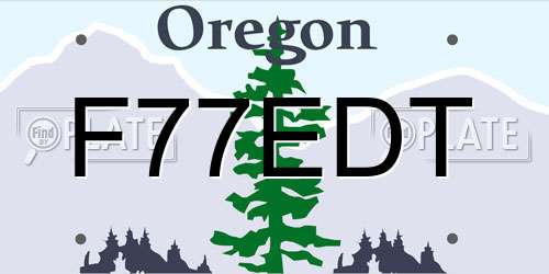 F77EDT Oregon License Plate