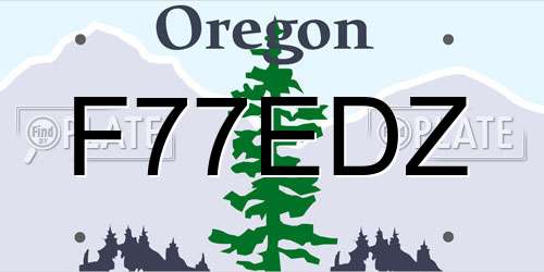 F77EDZ Oregon License Plate