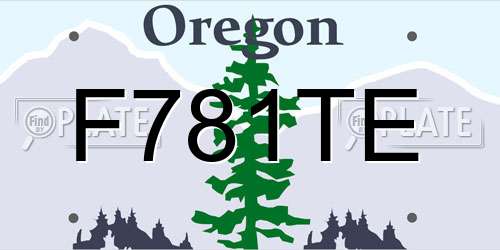 F781TE Oregon License Plate
