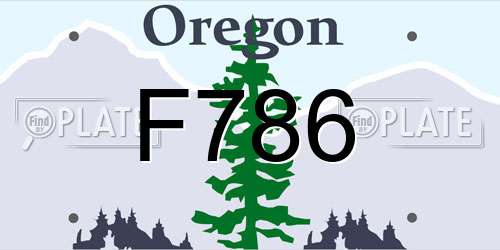 F786 Oregon License Plate
