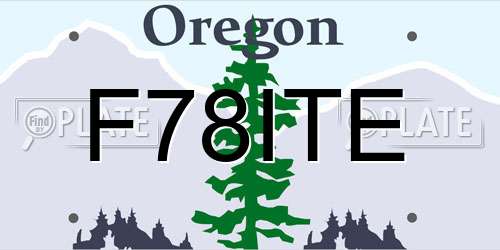 F78ITE Oregon License Plate