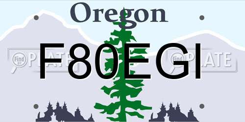 F80EGI Oregon License Plate