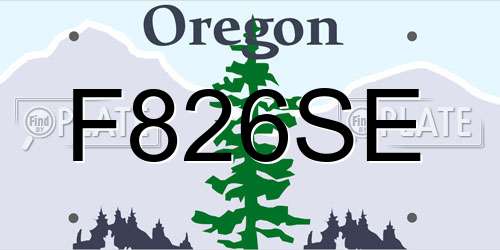 F826SE Oregon License Plate