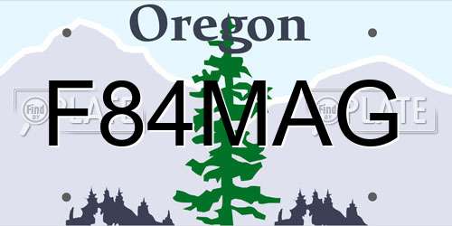F84MAG Oregon License Plate