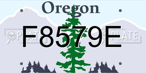 F8579E Oregon License Plate