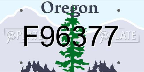 F96377 Oregon License Plate